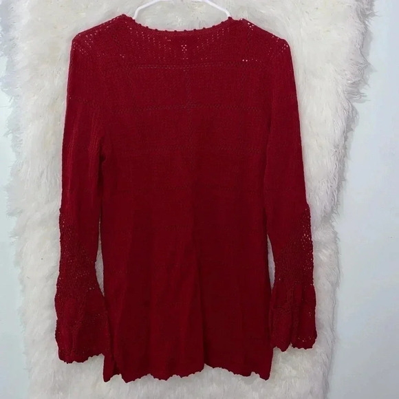 VTG Bloomingdale's Crochet Sweater V-Neck Sz PS - Picture 2 of 5